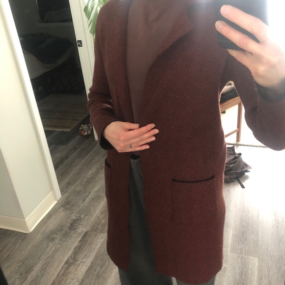 Herringbone Rust Cardigan S - Picture 3 of 5